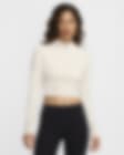 Low Resolution Dámský zeštíhlený zkrácený svetr s dlouhým rukávem a polovičním zipem Nike Sportswear Chill Knit