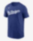 Men's MLB Los Angeles Dodgers Nike Blackout Basic Logo Tonal T-Shirt - Black  - Sports Closet