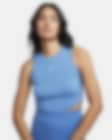 Low Resolution Camiseta de tirantes de tela de canalé pequeña ajustada cropped para mujer Nike Sportswear Chill Knit