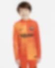Low Resolution F.C. Barcelona 2021/22 Stadium Goalkeeper Older Kids' Long-Sleeve Football Shirt