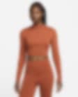 Low Resolution Suéter de manga larga slim top cropped con medio cierre para mujer Nike Sportswear Chill Knit