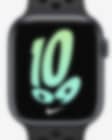 Low Resolution Apple Watch Series 7 (GPS + Mobilfunk) mit Nike Sportarmband 45-mm-Aluminiumgehäuse in Midnight
