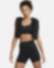 Low Resolution Nike Universa közepes tartást adó, magas derekú, 13 cm-es női kerékpáros rövidnadrág zsebekkel