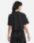 Nike Women's Essentials Mock Neck Cotton T Shirt, Oversized