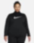 Low Resolution Mellanlager Nike Swoosh Dri-FIT med dragkedja i kvartslängd för kvinnor (Plus Size)