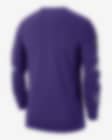 Nike Men's 2022-23 City Edition Los Angeles Lakers Purple Dri-Fit Pregame  Long Sleeve Shirt