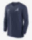 Low Resolution Atlanta Braves Authentic Collection Game Time Men's Nike Dri-FIT MLB 1/2-Zip Long-Sleeve Top