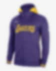 Low Resolution Los Angeles Lakers Showtime Nike Dri-FIT NBA-hoodie met rits over de hele lengte voor heren