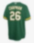  Matt Chapman Oakland Athletics #26 Green Youth Cool Base  Alternate Replica Jersey (Large 14/16) : Sports & Outdoors
