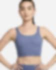 Low Resolution สปอร์ตบราผู้หญิงซัพพอร์ตบางเบาช่วงตัวยาวเสริมฟองน้ำ Nike Zenvy Rib