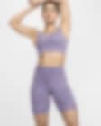 Low Resolution Calções tipo ciclista de 20 cm com cintura subida e suporte ligeiro Nike Zenvy Tie-Dye para mulher