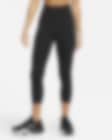  NIKE OneWomen's High-Rise Cropped Leggings, Size XS Black/White  : Clothing, Shoes & Jewelry