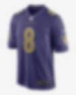 Nike Baltimore Ravens No8 Lamar Jackson White Men's Stitched NFL 100th Season Vapor Limited Jersey