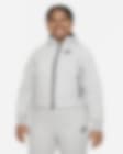 Low Resolution Μπλούζα με κουκούλα και φερμουάρ σε όλο το μήκος Nike Sportswear Tech Fleece για μεγάλα κορίτσια (μεγαλύτερο μέγεθος)