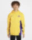 Low Resolution Bluza z kapturem i zamkiem na całej długości dla dużych dzieci Nike Dri-FIT NBA Los Angeles Lakers Showtime