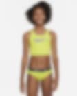 Nike Kids Girl Blue Crossback Midkini Swimsuit Set L10746 Size