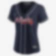 Low Resolution MLB Atlanta Braves (Dansby Swanson) Women's Replica Baseball Jersey