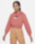 Low Resolution Kort Nike Sportswear Club Fleece-hættetrøje til større børn (piger)