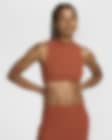 Low Resolution Nike Sportswear Chill Knit geribde korte tanktop met opstaande kraag voor dames