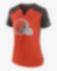 Nike Women's Fashion (NFL Cleveland Browns) High-Hip T-Shirt in Orange, Size: Small | NKZZ060K93-06V