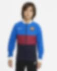 Low Resolution FC Barcelona Fußball-Track-Jacket mit durchgehendem Reißverschluss für ältere Kinder