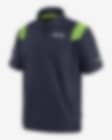 Seattle Seahawks Nike Sideline Coach Chevron Lock Up Long Sleeve V-Neck Performance  T-Shirt - Neon Green