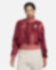 Low Resolution USMNT Phoenix Fleece Women's Nike Soccer Oversized 1/2-Zip Crop Sweatshirt