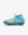 Low Resolution Nike Jr. Zoom Mercurial Superfly 9 Academy KM AG-fodboldstøvler (high-top) til mindre/større børn (kunstgræs)