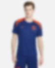 Low Resolution Ανδρική ποδοσφαιρική κοντομάνικη πλεκτή μπλούζα Κάτω Χώρες Nike Dri-FIT Strike