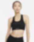 Low Resolution สปอร์ตบราผู้หญิงซัพพอร์ตระดับกลางสะท้อนแสงมีแผ่นฟองน้ำ 1 ชิ้น Nike Air Dri-FIT Swoosh