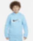 Low Resolution Flísová mikina Nike Sportswear s kapucí a grafickým motivem pro větší děti (chlapce)
