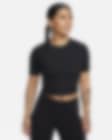 Low Resolution Γυναικεία κοντομάνικη μπλούζα Dri-FIT σε πιο κοντό μήκος Nike Zenvy Rib