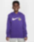 Low Resolution Bluza z kapturem dla dużych dzieci (chłopców) Nike NBA Los Angeles Lakers Club Fleece Essential