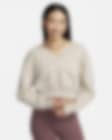 NIKE Sportswear Phoenix Fleece Womens Cropped V-Neck Sweatshirt - NATURAL