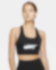 Low Resolution Bra deportivo sin almohadilla con gráfico de media sujeción para mujer Nike Swoosh Icon Clash