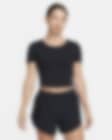 Low Resolution Nike One Fitted Dri-FIT Crop Top mit kurzen Ärmeln für Damen