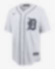 Men's Nike MLB Detroit Tigers Home Replica Team Jersey Blank White –
