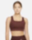 Low Resolution Bra deportivo estampado con almohadilla de una sola pieza de media sujeción para mujer Nike Dri-FIT Swoosh Icon Clash