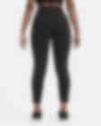 Nike One Luxe Plus Size Mid-Rise Tights Womens Size-2X Black/Black