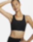 Low Resolution สปอร์ตบราซัพพอร์ตระดับกลางเสริมฟองน้ำซิปหน้าผู้หญิง Nike Swoosh