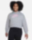 Low Resolution Zkrácená mikina Nike Sportswear Club s kapucí z francouzského froté pro větší děti (dívky) (rozšířená velikost)