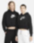 Low Resolution Sudadera con gorro y gráfico cropped oversized para mujer Nike Sportswear Club Fleece