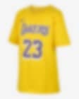Low Resolution LeBron James Los Angeles Lakers Nike NBA-T-shirt til større børn (drenge)
