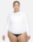 Low Resolution Nike Essential Dri-FIT Women's Long-Sleeve Hydroguard Swim Top (Plus Size)
