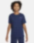 Low Resolution Nike Dri-FIT Miller-træningsoverdel med korte ærmer til større børn (drenge)