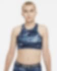 Low Resolution Bra deportivo de cuello alto con almohadilla de una sola pieza de media sujeción para mujer Nike Swoosh