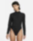 NEW Nike Air Womens Thong Bodysuit Stretch Tight Fit Black CU5548-010 Sz  Medium 194493761545