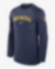 Low Resolution Milwaukee Brewers Authentic Collection Game Time Men's Nike Dri-FIT MLB Long-Sleeve T-Shirt