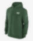 Men's New Era Cream New York Jets Sideline Chrome Pullover Hoodie