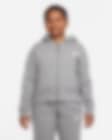 Low Resolution Nike Sportswear Club Fleece Hoodie mit durchgehendem Reißverschluss für ältere Kinder (Mädchen) (erweiterte Größe)